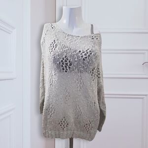 YDE Soft Non-itch Honeycomb Knit Boatneck Wool Blend Sweater